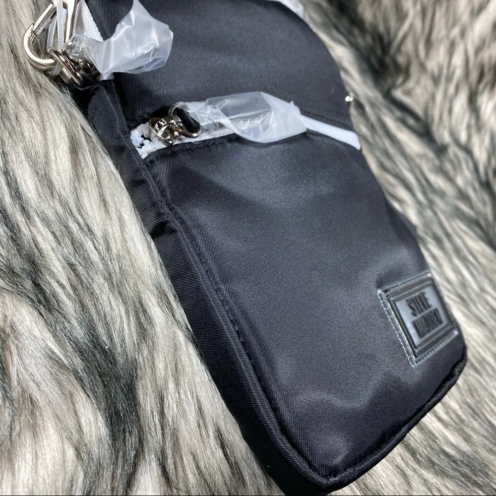 Black White Nylon Crossbody Bag Adjustable Bag